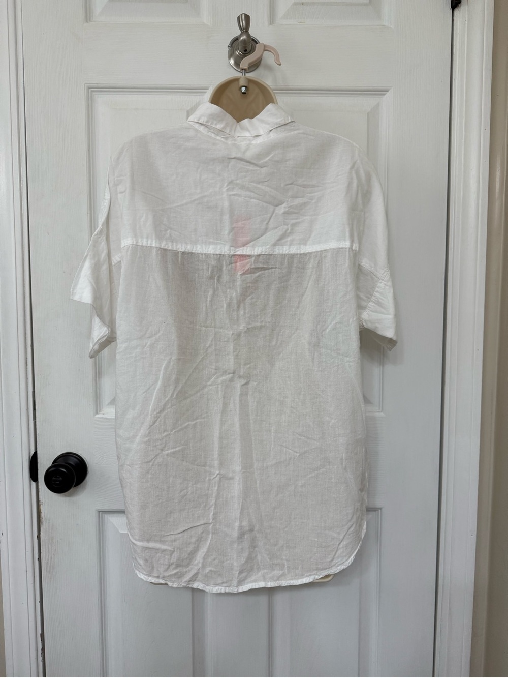 NWT Sundry White Sheer Button Front Beach Shirt Top Large - Picture 4 of 9
